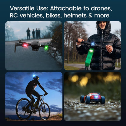 Holyton Drone Strobe Light, Anti Collision Rechargable 1-Pack, Black