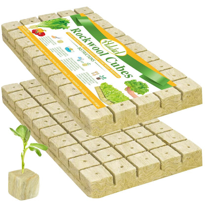 Halatool 1 Inch Rockwool Cubes for Hydroponic Growing, 1" Cubes, 2 Sheets
