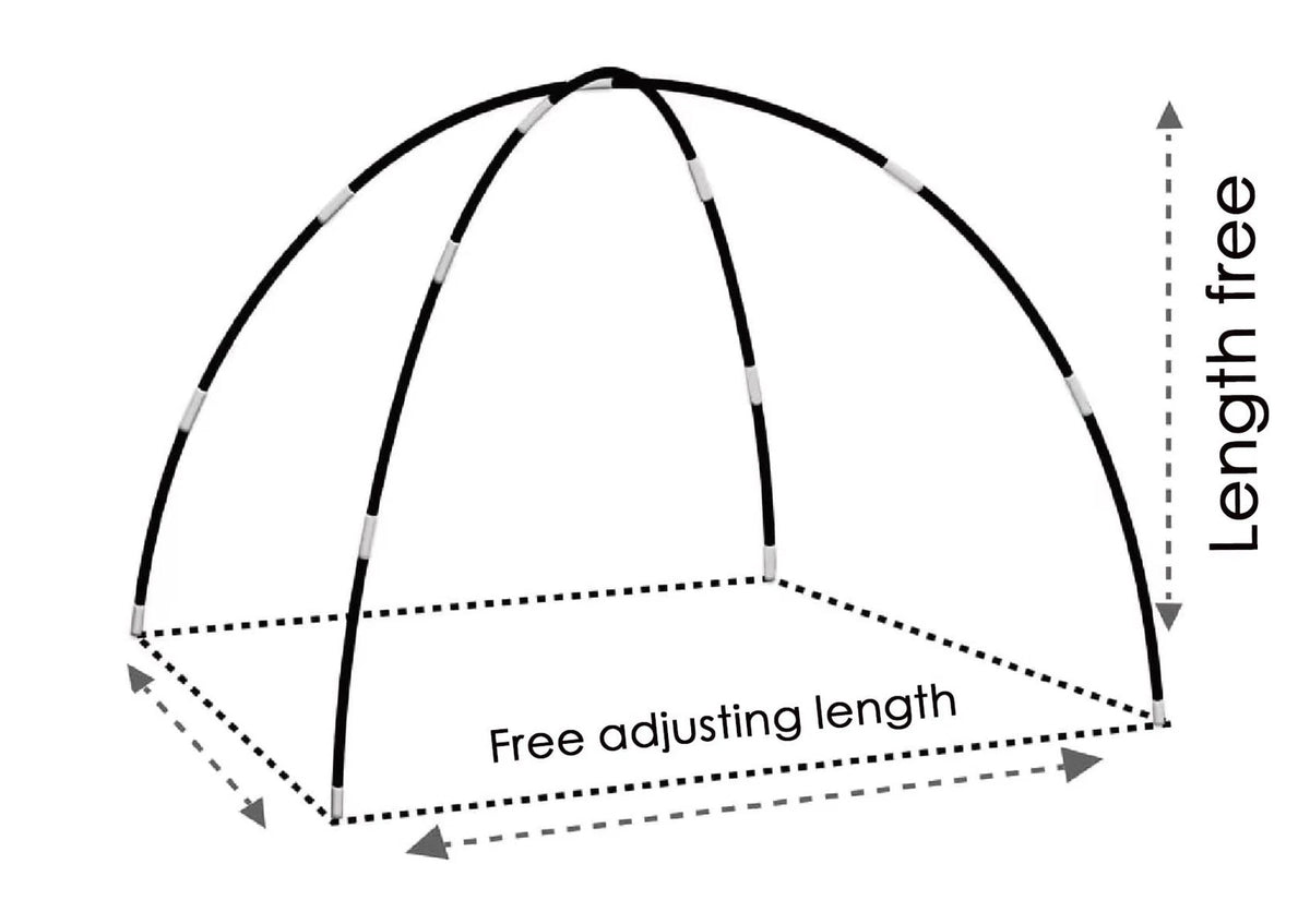 DIY Tent Pole, Replacement Greenhouse 17 inches- 36 packs( black)