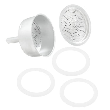 Waziaqoc 6 Cups Espresso Moka Replacement Funnel Kits, 1Pack 6 Cup, Style 2