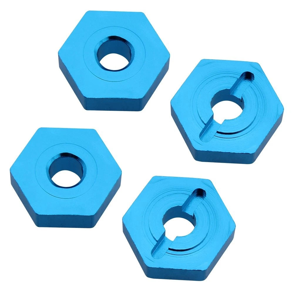 Hobbypark 7mm to 12mm Aluminum Wheel Hex Hub Convert Adapter & Axle Blue