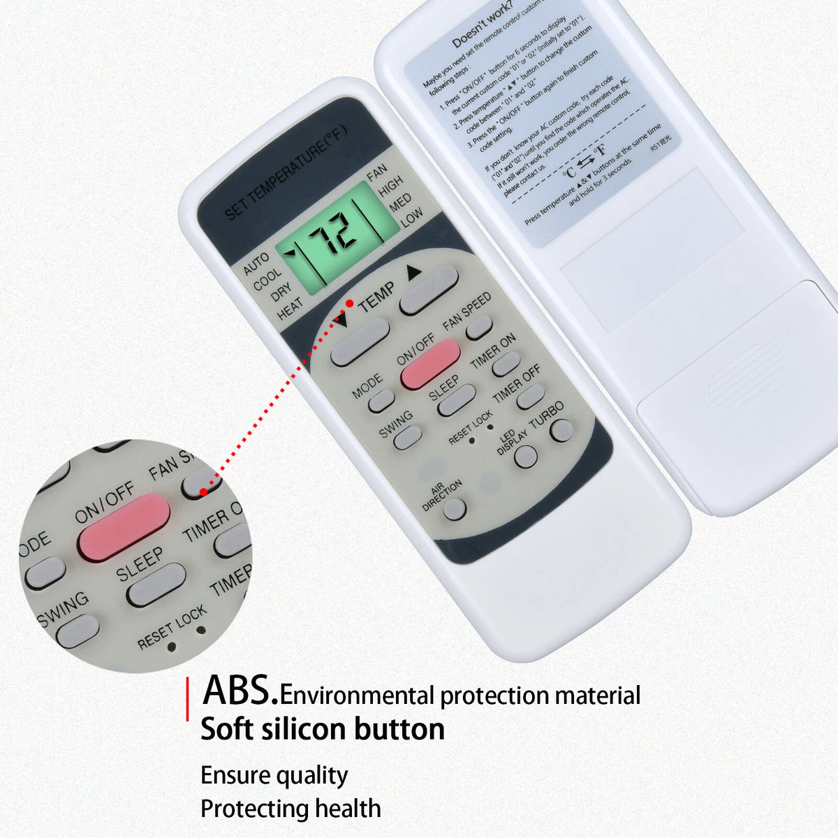 Remote Control For Midea RG51M5/(C) EU RG51M5/EU Air Conditioner With backlight