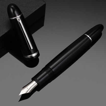 Jinhao X159 Fountain Pen Gift Black With Silver Clip Fine Nib Acrylic Screw Cap