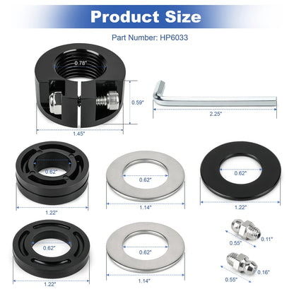 Front Mount Pivot Plate Cylinder Adjusting Nut Spacer Kit HP6033