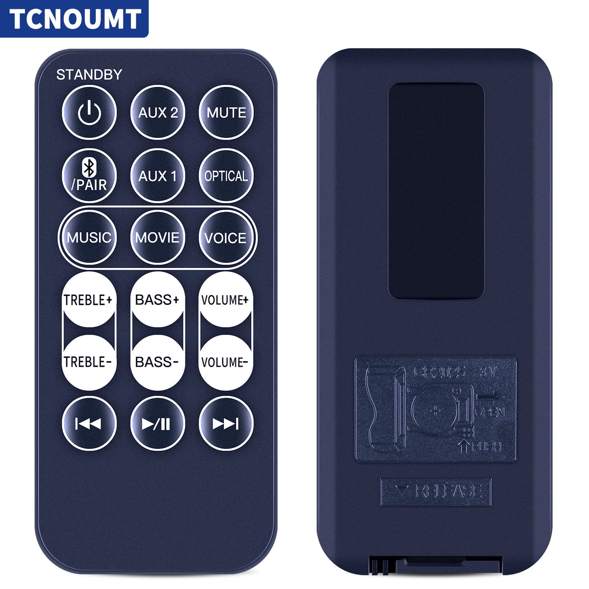 Remote Control For Jensen JSBW-210 2-Channel Wall-Mountable Bluetooth Soundbar