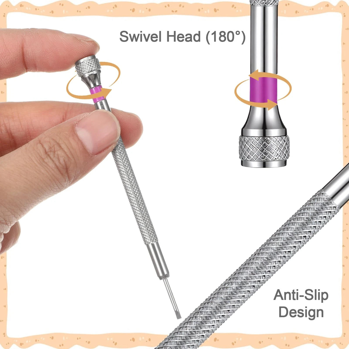 Watch Screwdriver Set, 0.6-2.0 mm Precision Jewelers Set Silver