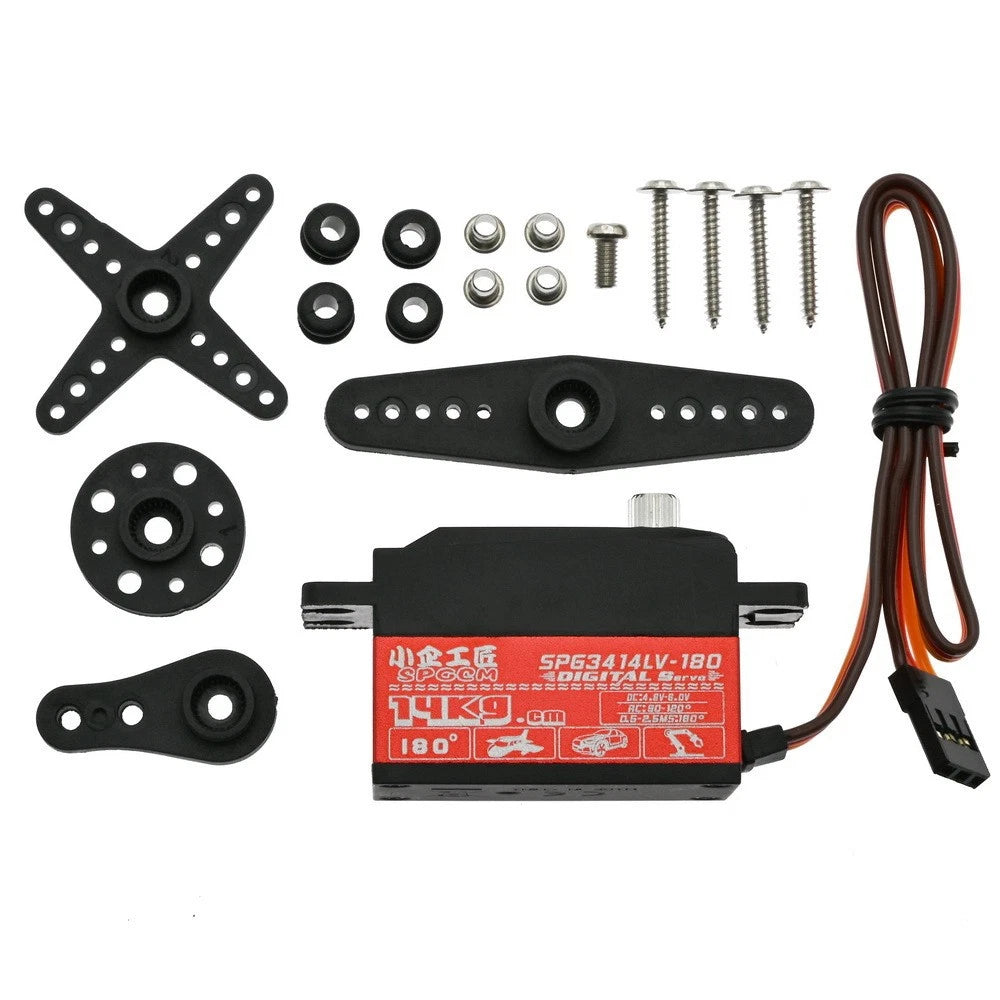 14KG Core Motor RC Car SPG3414LV-180 Gear Digital Servo For 1/10 RC On-Road Car