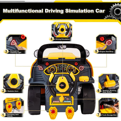 CL FUN Large Truck Engine Toy for Kids: Mechanic Repair Car Kit Toddlers...