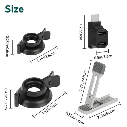 Thumb Grip Cap Cover&Back Bracket & Type-C Adapter For Steam Deck/Switch/OLED c
