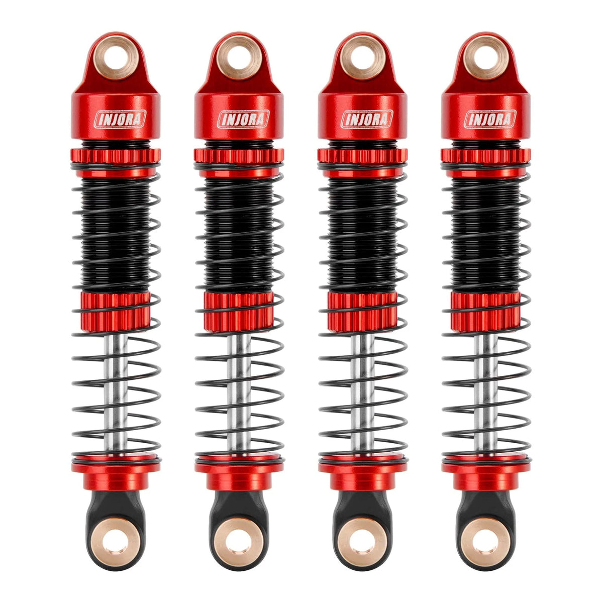INJORA 53mm 6g Each Shocks- Absorber Oil Threaded Damper for TRX4M Small, Red