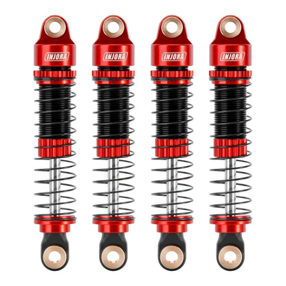 INJORA 53mm 6g Each Shocks- Absorber Oil Threaded Damper for TRX4M Small, Red