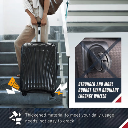 Zoofen Luggage Wheels Replacement 2 pcs Suitcase Black