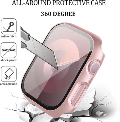 6-Pack Case Compatible 40mm, Black/Transparent/Pink/White/Starlight/Rose Gold