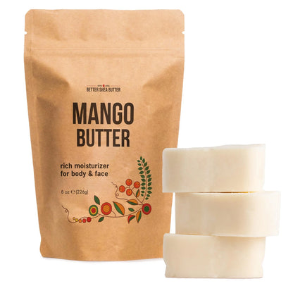 Raw Mango Butter -  Natural Skin and Hair 8 Ounce (Pack of 1), off-white