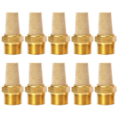 Quickun Air Pneumatic Mufflers, 1/4" Male Thread Sintered (10Pcs)