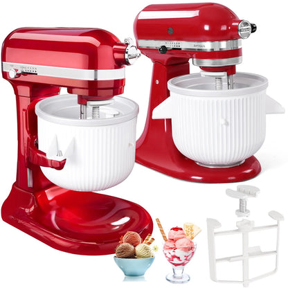 Ice Cream Attachment Compatible with KitchenAid Attachment, White