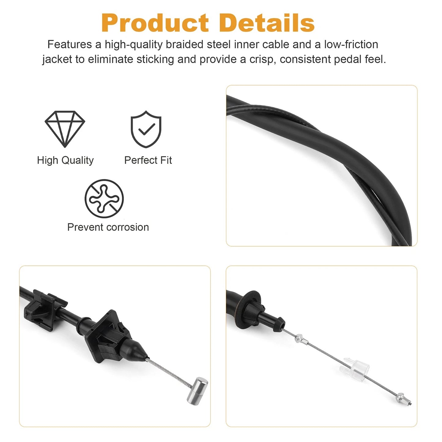 Accelerator Throttle Control Cable 15251906 Fits Chevy Silverado & GMC Sierra
