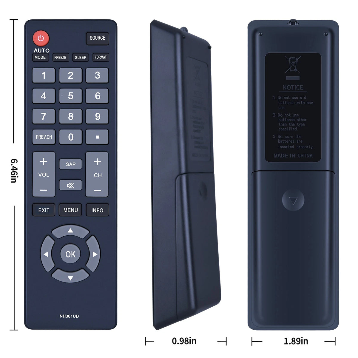 NH301UD Remote Control For Emerson TV LE190EM3 LE220EM3 LE260EM3 LE320EM3