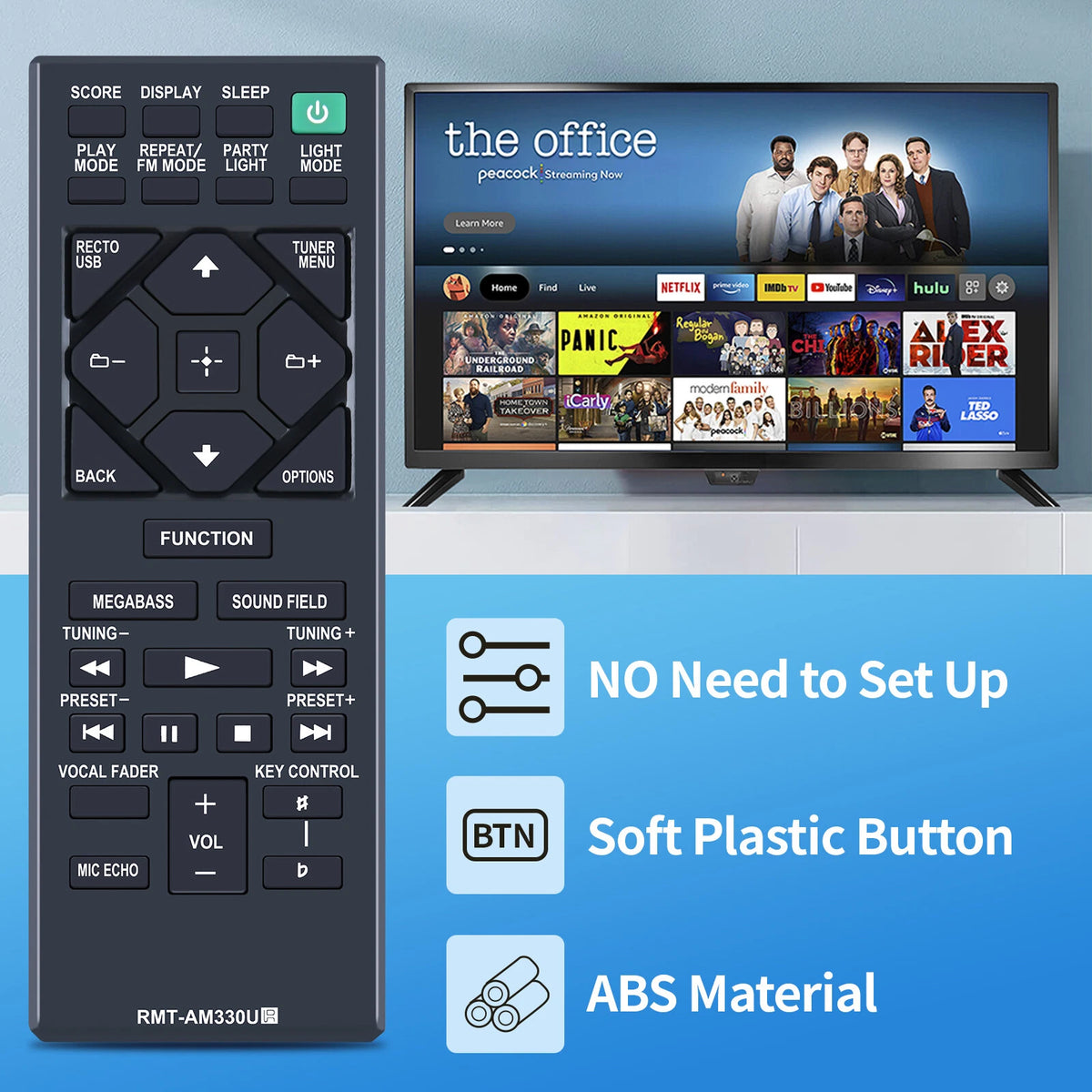 RMT-AM330U Remote Control For Sony Audio System MHC-V11 MHC-V13 MHC-M20