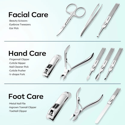 FAMILIFE Manicure Kit for Women, Professional Set Nail Green