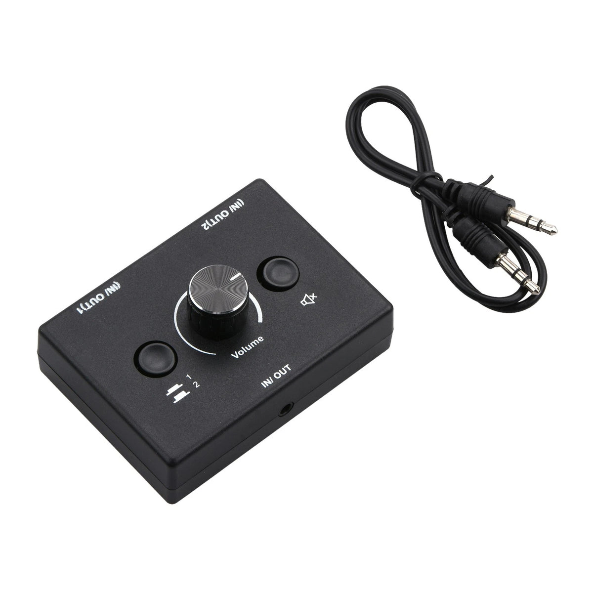 2 In 1 Out 3.5mm Stereo Audio Switch Aux Switcher Speaker Selector Splitter