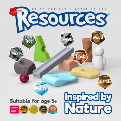 Taksa Toys Nature-Inspired Unique Reggio Emilia Learning Medium, Multicolored