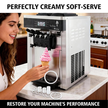 15-Piece Soft Serve Ice Cream Machine Repair Kit – Standard, Transparent