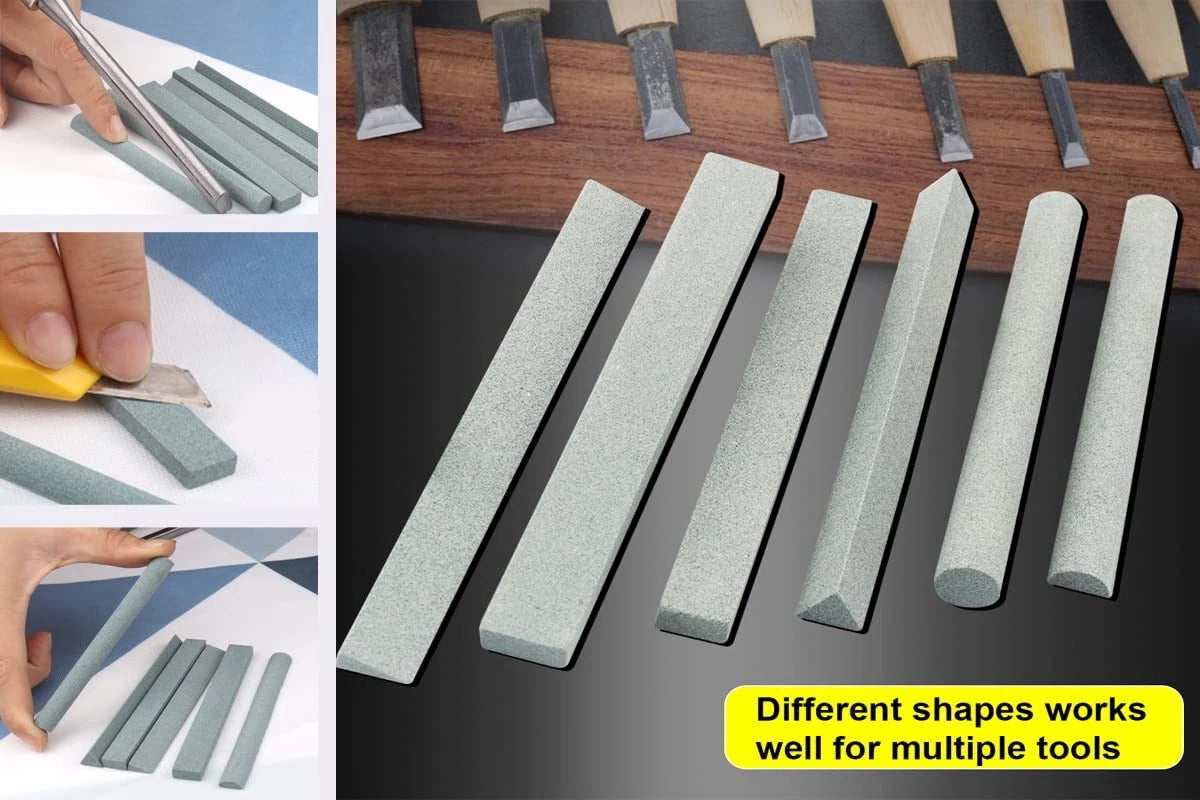 CBRIGHT Sharpening Stone Set,6pcs 180# green carbon whetstone-short, Green