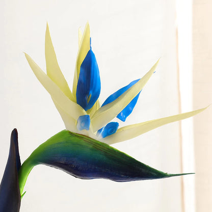Bacucine Bird of Paradise Artificial Plant 6Pcs Rubber Strelitzia Blue