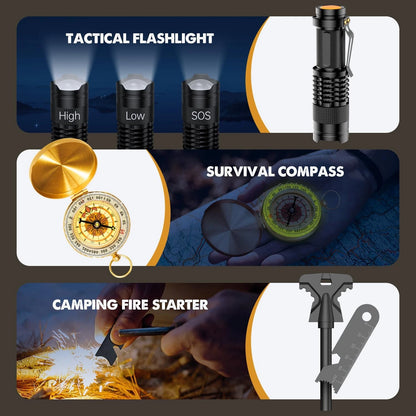 Gifts for Men Him Dad, Survival Kit and Equipment 25 Pcs, 97.18 cubic"