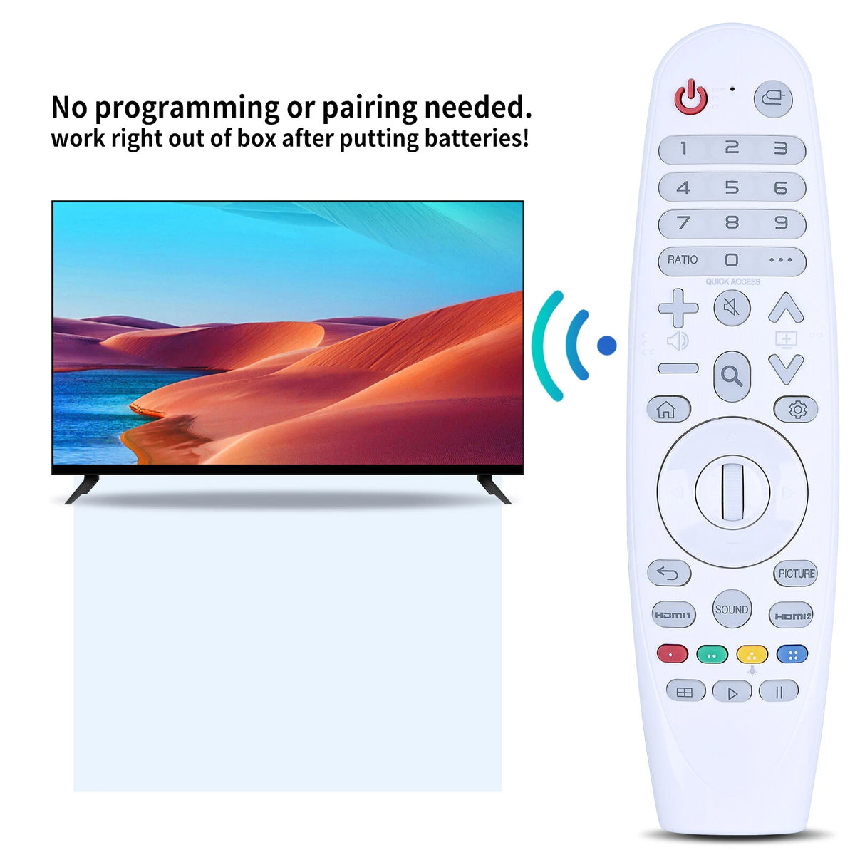 Replacement Remote Control For LG AN-MR19PJTR AKB75735302
