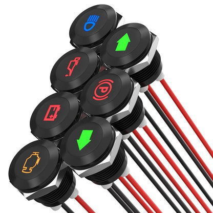 Waterproof Dashboard Indicator Set DC 12V 24V LED Warning Lights Automotive