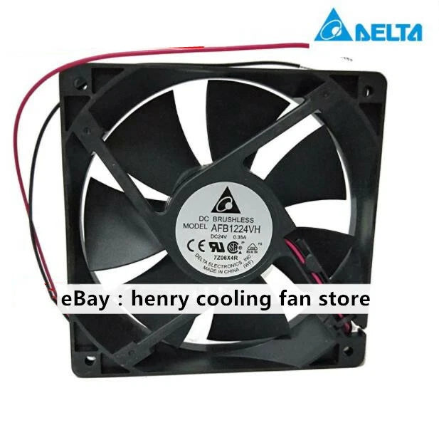 Delta AFB1224VH Axial Fan DC 24V 0.35A 120*120*25mm 103.75CFM 2-wire cooling fan