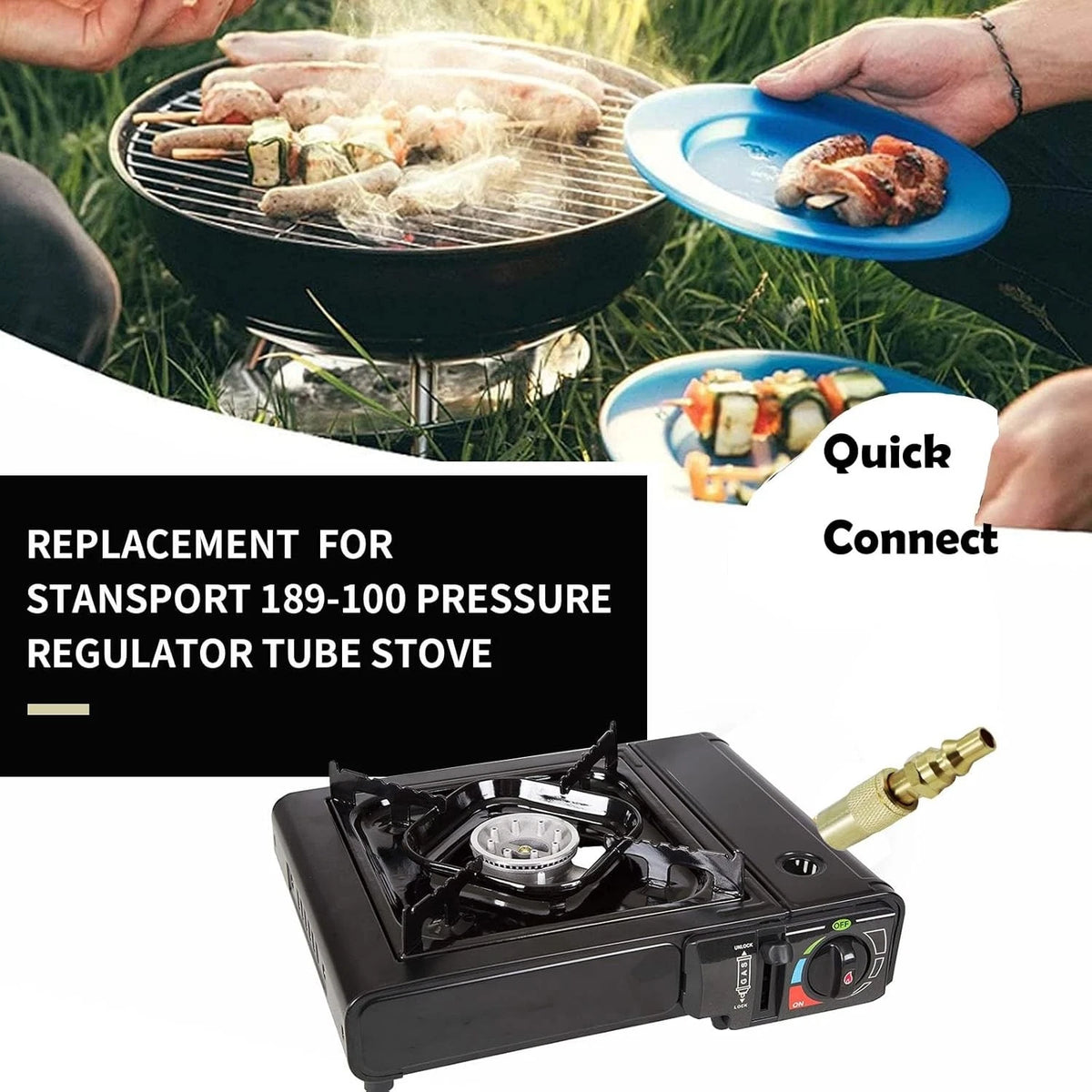 MENSI 1/4" Propane Adapter Quick Disconnect Fitting Compatible for Brass