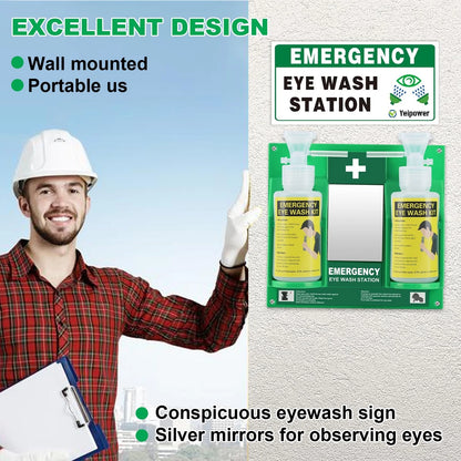 Portable Eyewash Station Kit OSHA-Approved - 11 x 10 inch(Pack of 2), 2 Pcs