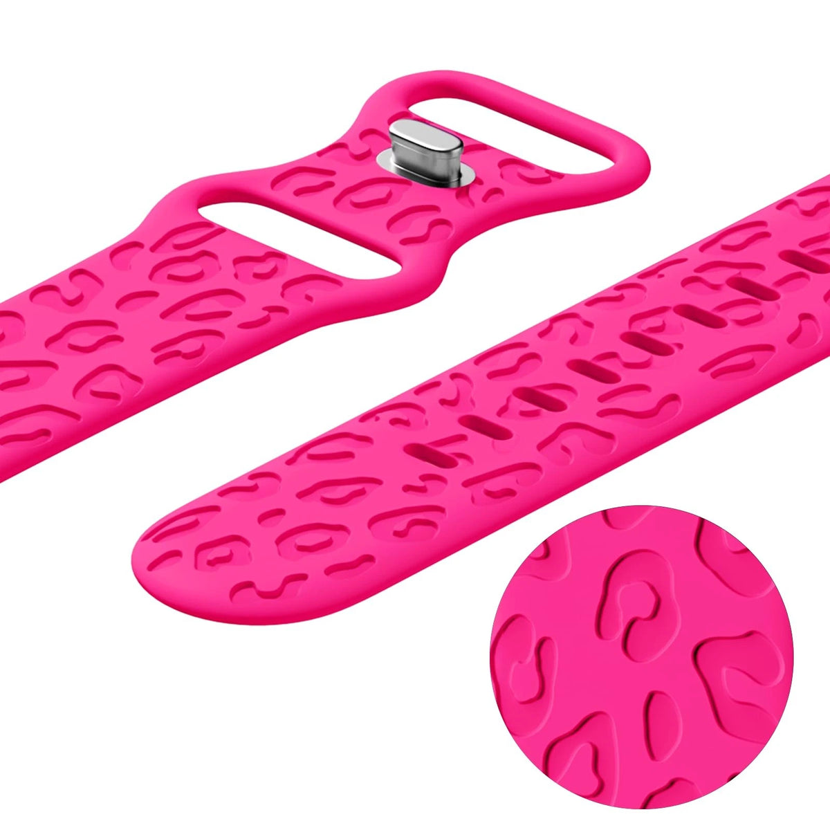 CreateGreat Engraved Bands Compatible with 41MM/40MM/38MM, Leopard-HotPink