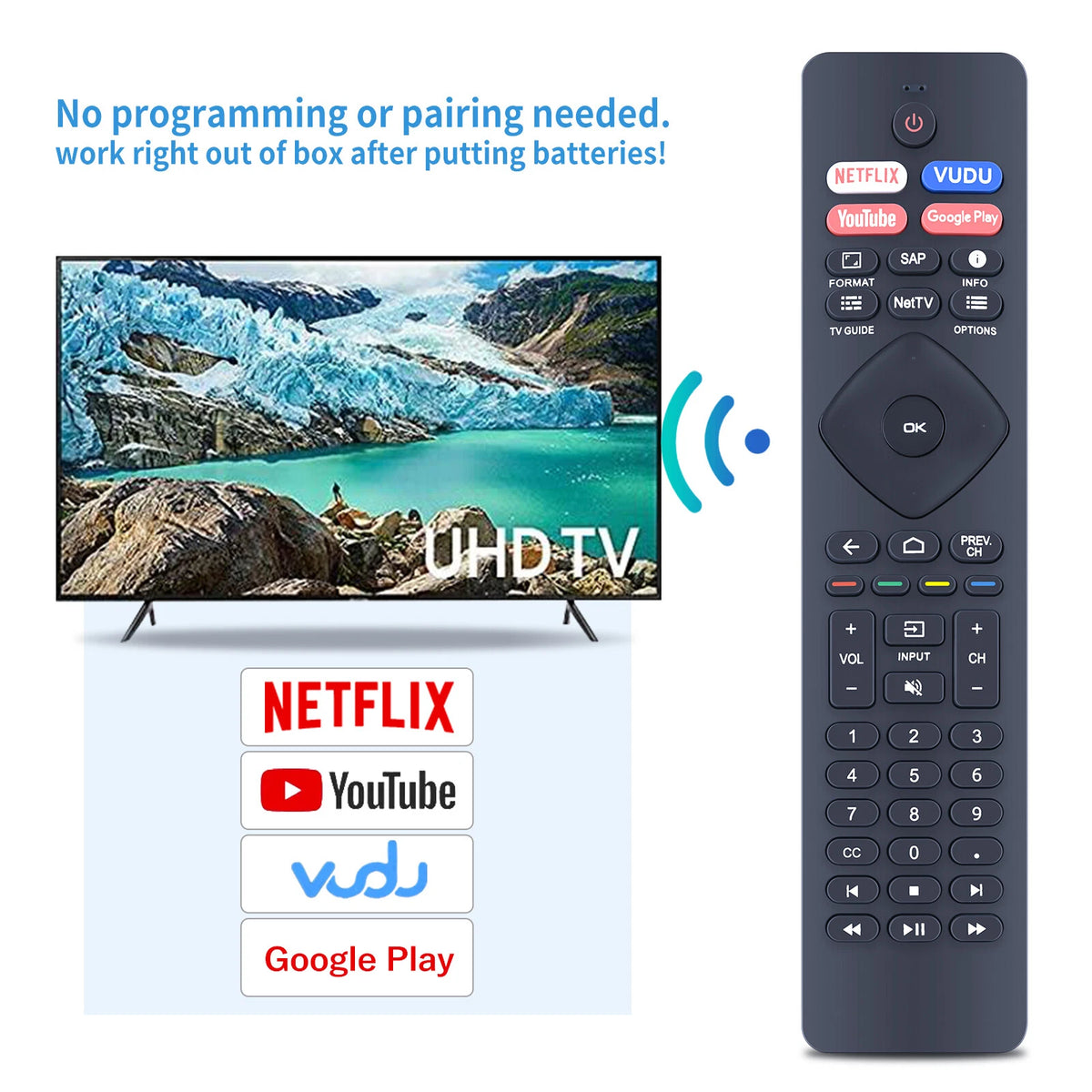 NH800UP BT800 URMT47CND002 Remote Control For Philips Android TV 55PFL5704/F7