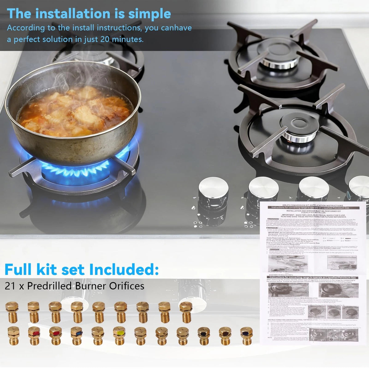 RASETSU GRLP3 LP Gas Conversion Kit for Electrolux Kenmore One Size, Gold