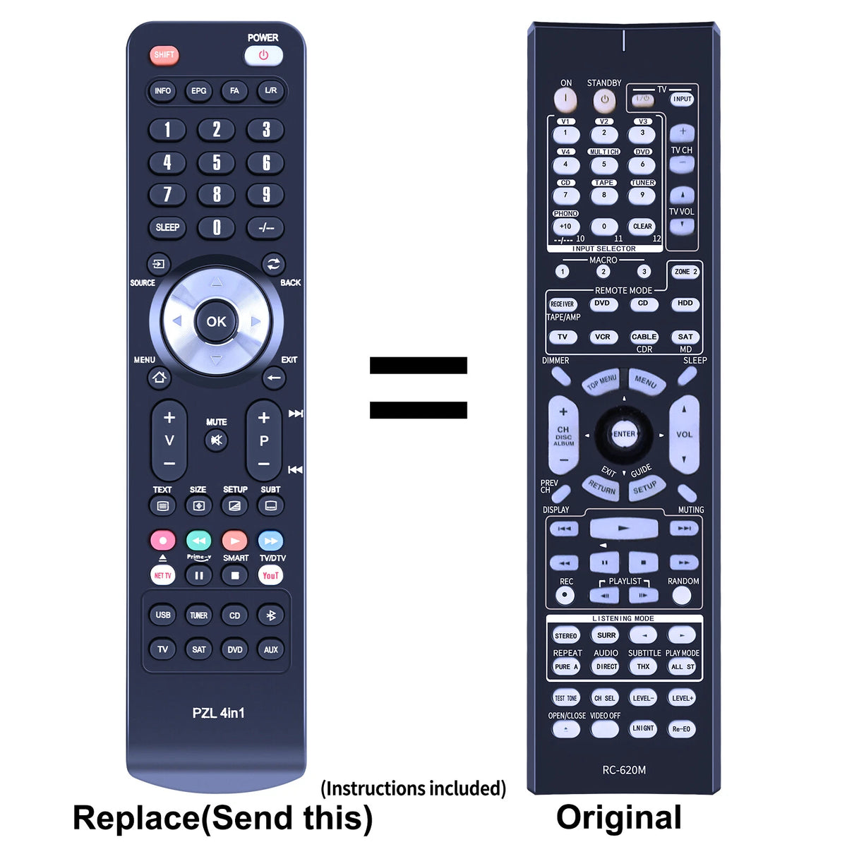 RC-620M Remote Control For Onkyo TX-SR703 TX-SR703B TX-SR703S TX-SR803