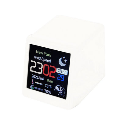 White Clock WIFI Weather Clock Screen Temperature&Humidity Desktop Decor Gifts