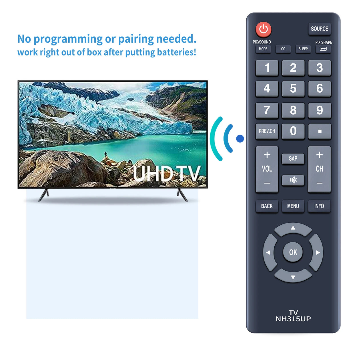 NH315UP Remote Control For Sanyo Smart TV FW32D06F FW43D25F FW50D36F FW55D25F