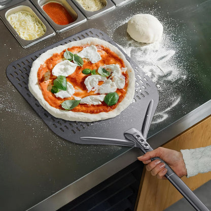 CUTEDATE 2 Piece Pizza Peel Set, 14 Inch Perforated 47.2INCH / 120CM, Gray