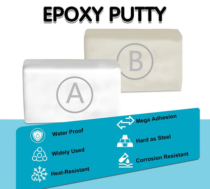 Epoxy Putty White 12oz/340g, 2-Part Fast Repair AB Clay, High-Strength