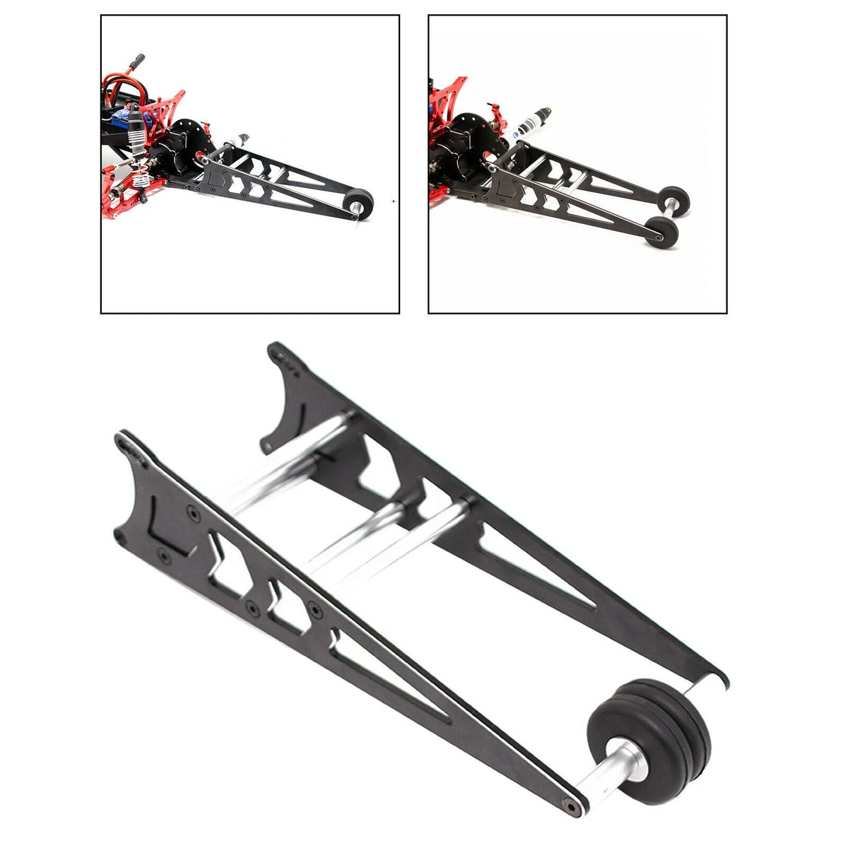 Replacement 1/10 RC Alloy Tail Wheel Head-up Wheelie Bar for Traxxas Slash 2WD