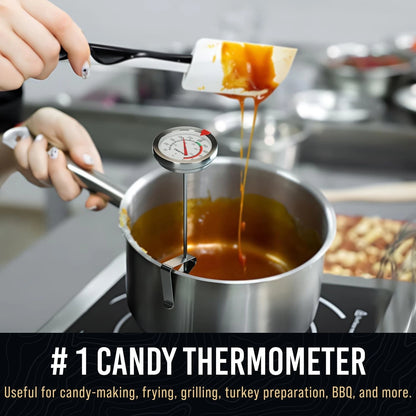 CRAFT911 Candy Thermometer with Pot Clip - Deep Fry Oil for White