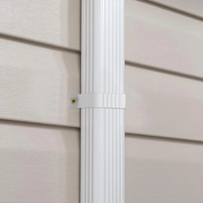 Gutter Downspout Straps - 2x3, White (2 Pack) With Brackets white