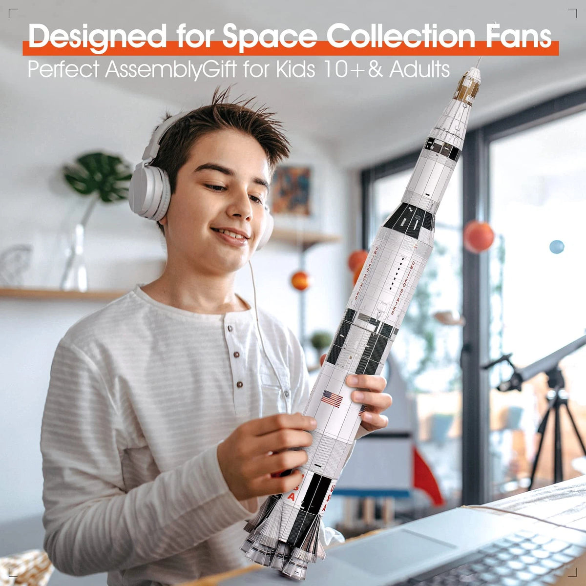 NASA Apollo Saturn V 3D Puzzles for Adults Kids Space Toys Large, Green