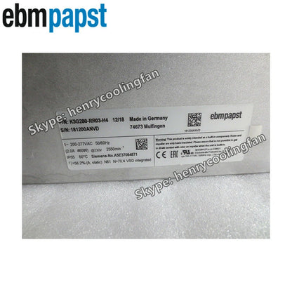 Ebmpapst Fan K3G280-RR03-H4 1~200~277VAC 460W 2.0A For Siemens Motor Cooling Fan