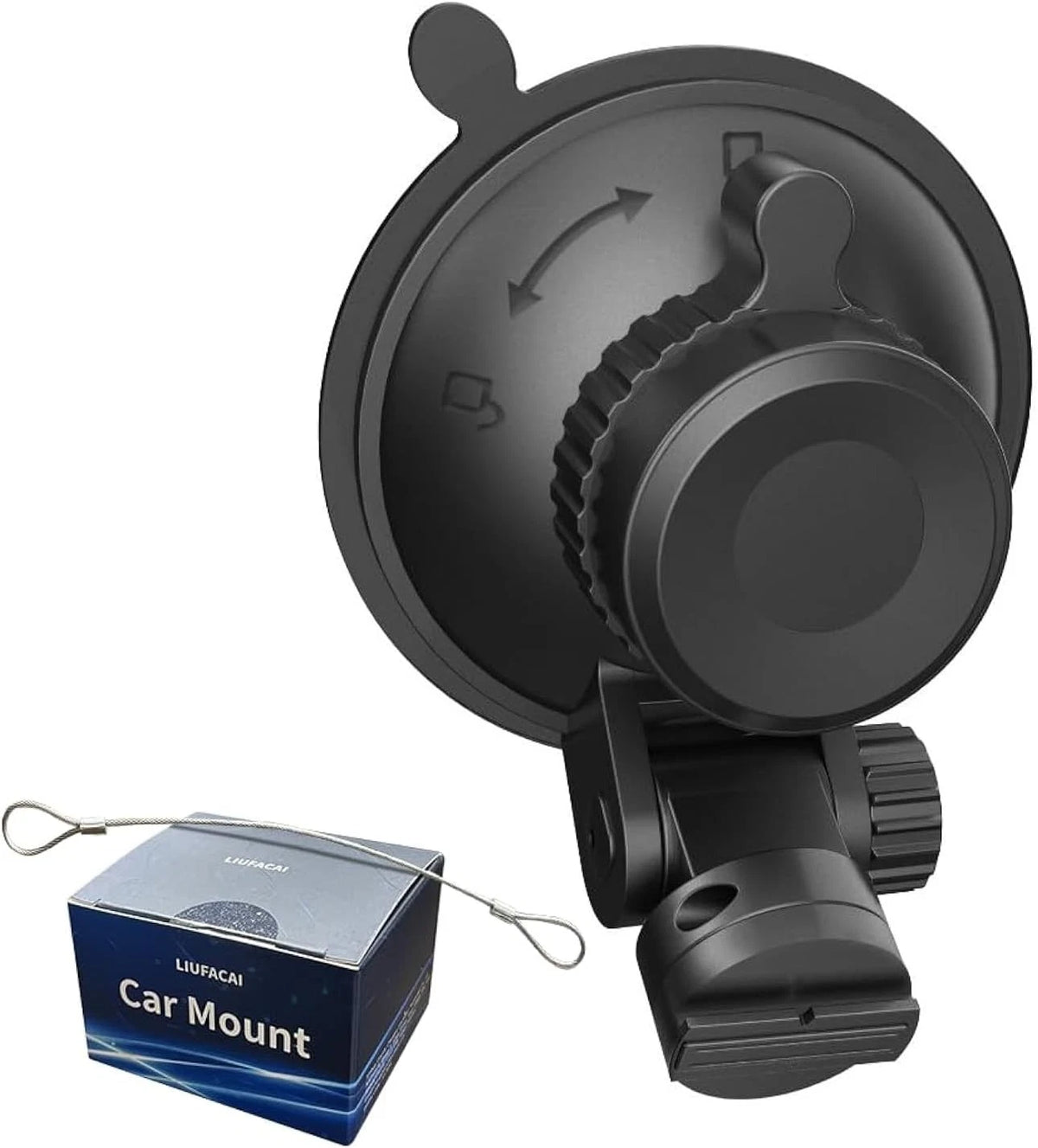 Dash Cam Mount, Suction Cup Windshield Mounting Black