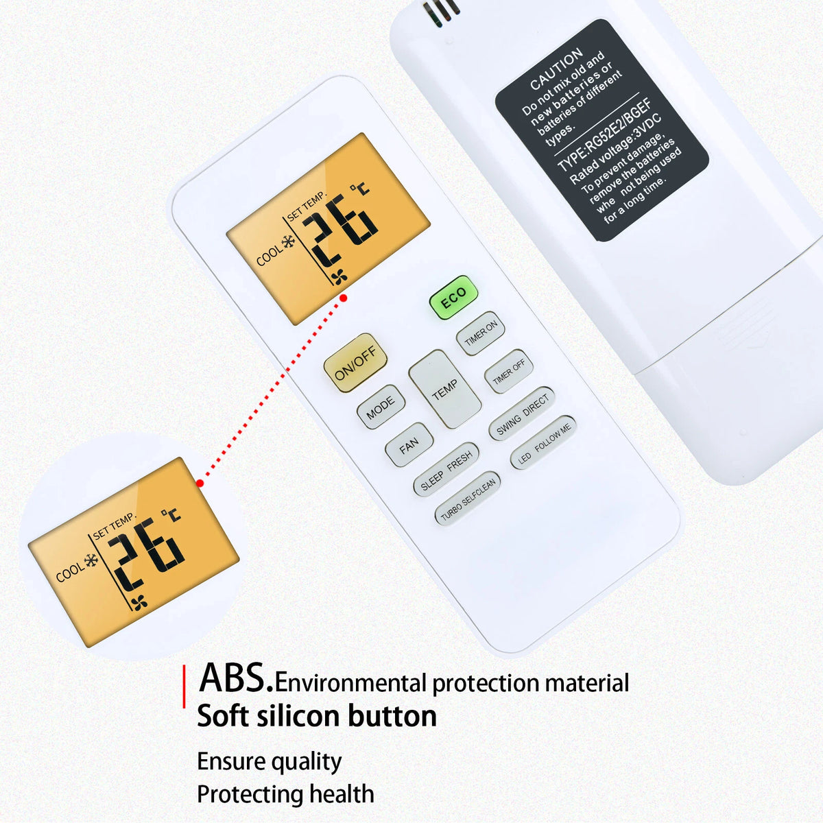 Remote Control For Midea/Blue Star Air Aonditioner RG52E2/BGEF RG52A4/BGEF